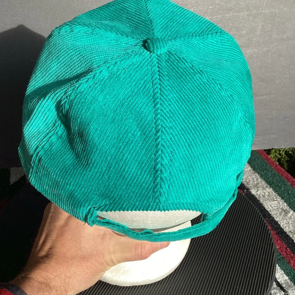 OTTO Teal Corduroy Trucker Hat with Brown Logo - Picture 12 of 12
